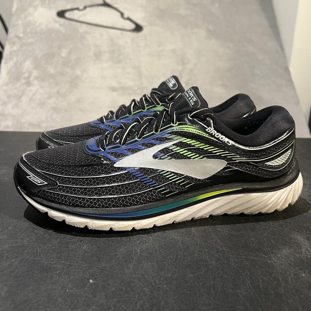 Brooks Glycerin 15 GTS Running Shoes Mens Size 10.5 Black Blue Green Cushion - Picture 3 of 10